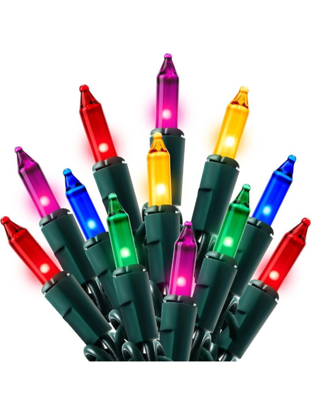 100 Count Multicolor Christmas Fairy Lights - 21.4FT Indoor Outdoor Decor